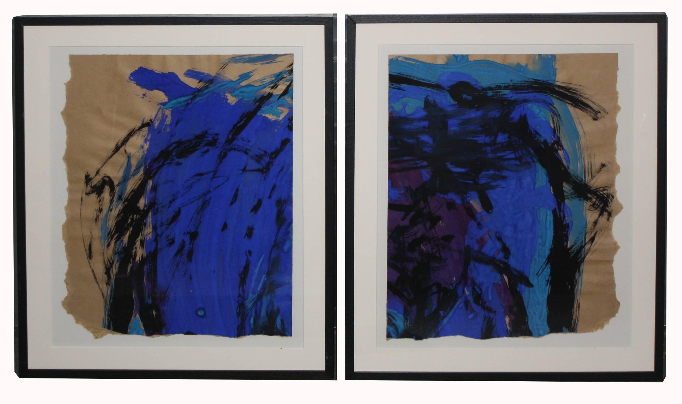 Untitled (diptych) - Painting by Adele Cohen