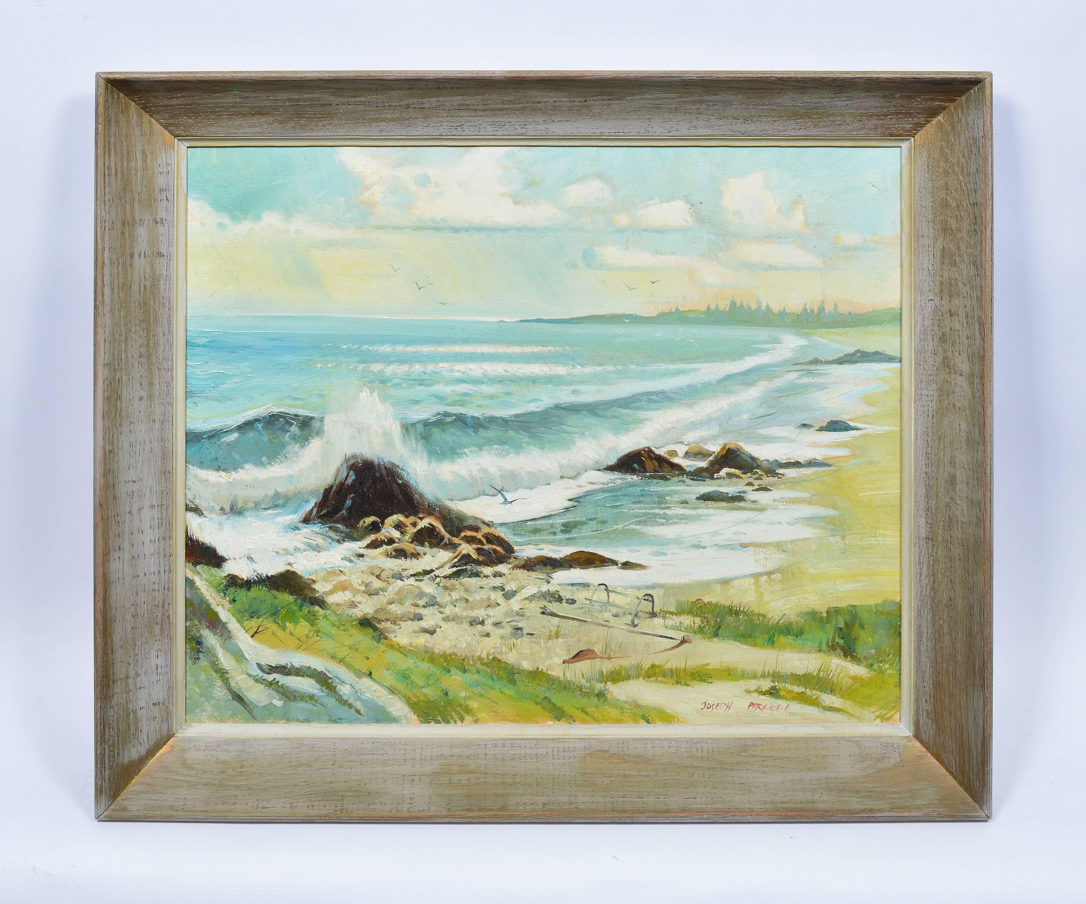 Waves Crashing at Nova Scotia - Painting by Joseph Purcell