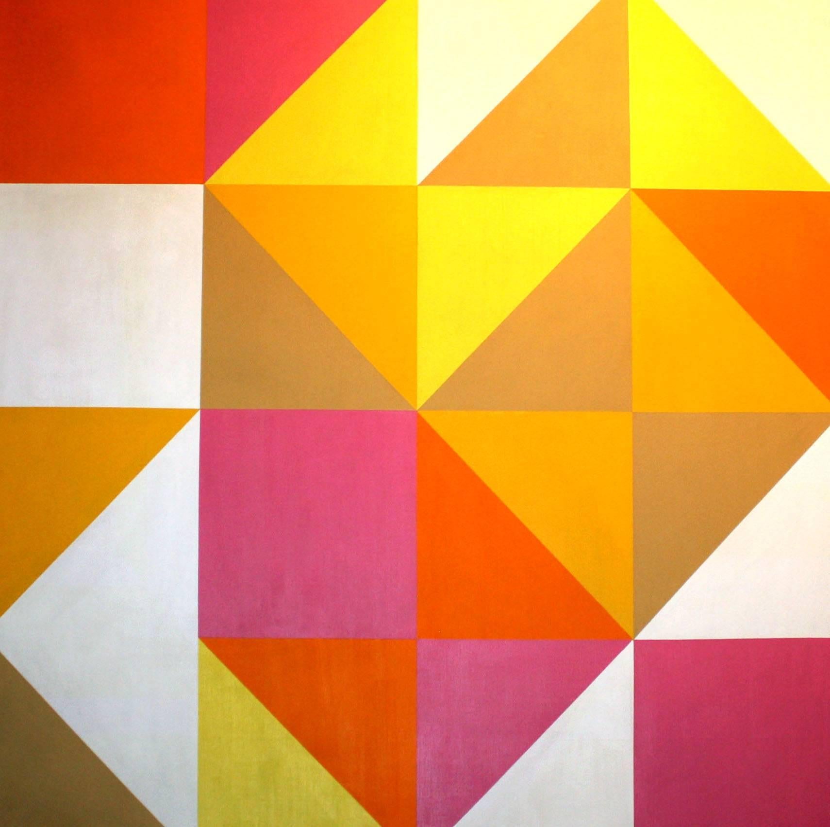 Abstract Painting James Koenig - Triangles chauds
