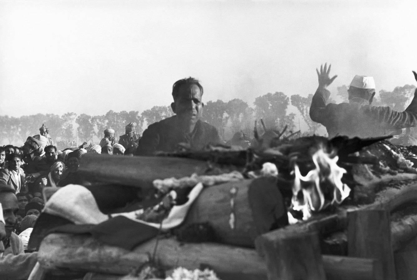 Henri Cartier-Bresson Black and White Photograph - Gandhi, Funeral Pyre, Delhi, India