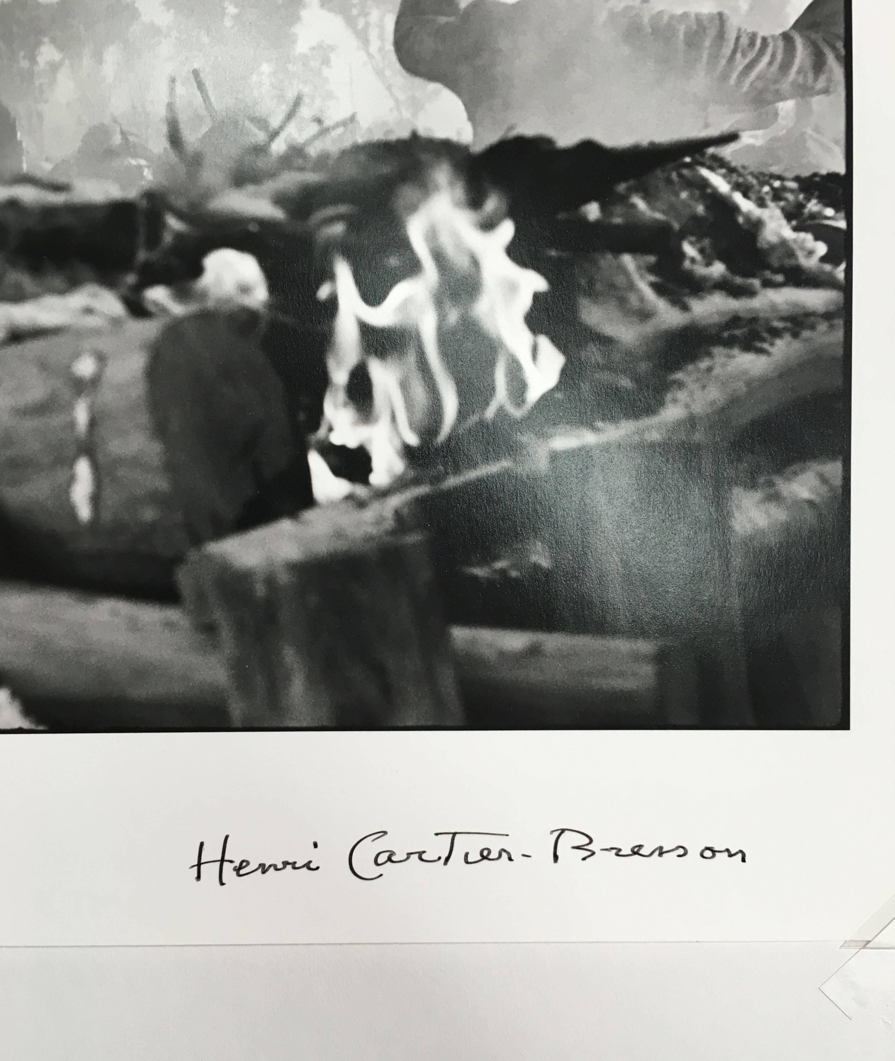 Gandhi, Funeral Pyre, Delhi, India - Photograph by Henri Cartier-Bresson