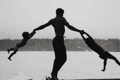 Jacques D'Amboise Playing with his Sons