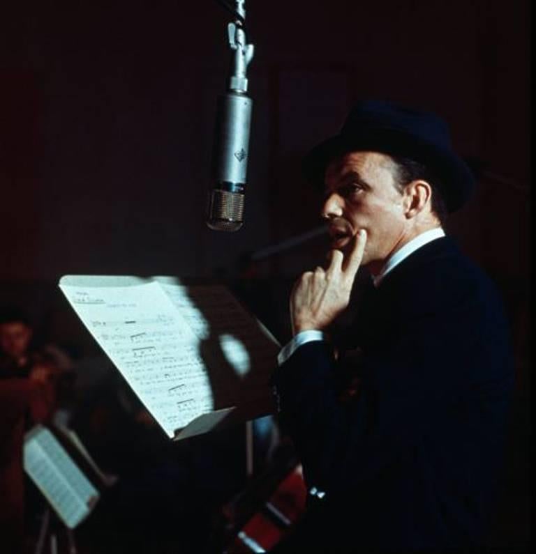 Unknown Portrait Photograph - Frank Sinatra, Contemplating the Session