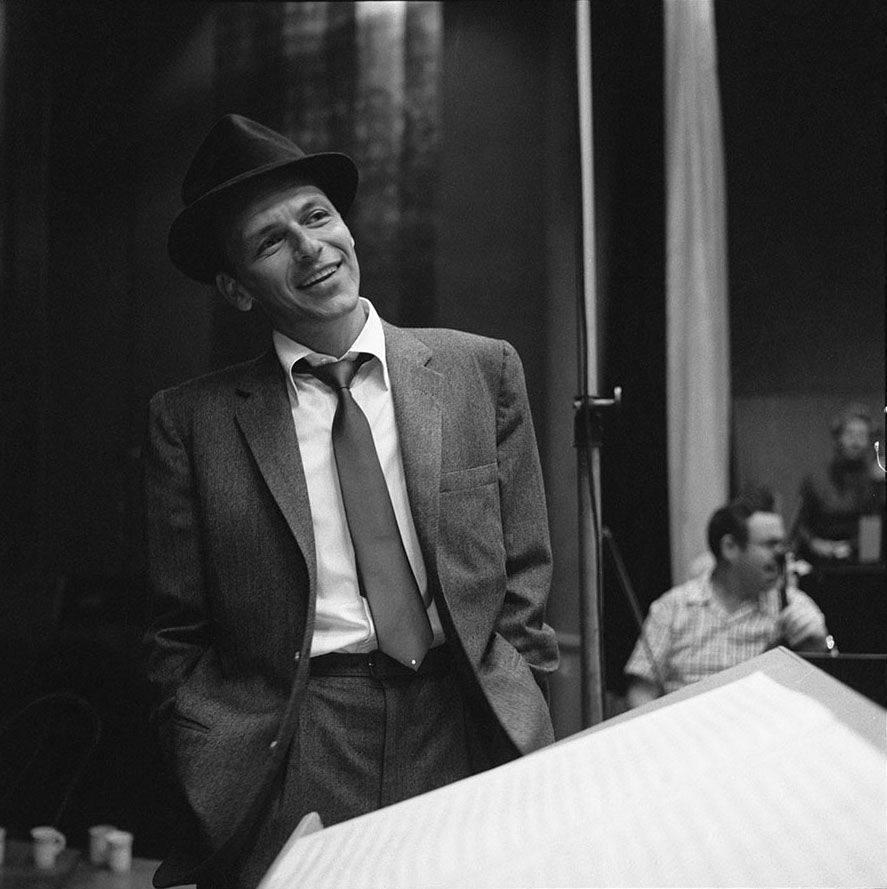 Ken Veeder Black and White Photograph - Frank Sinatra, In the Studio Recording "Songs for Swingin' Lovers" 