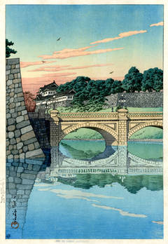 Matinée au pont de Niju (impression de la variante du coucher de soleil)