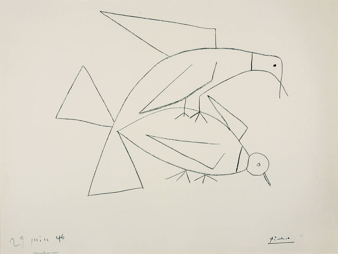 Pablo Picasso Animal Print - Les deux tourterelles II