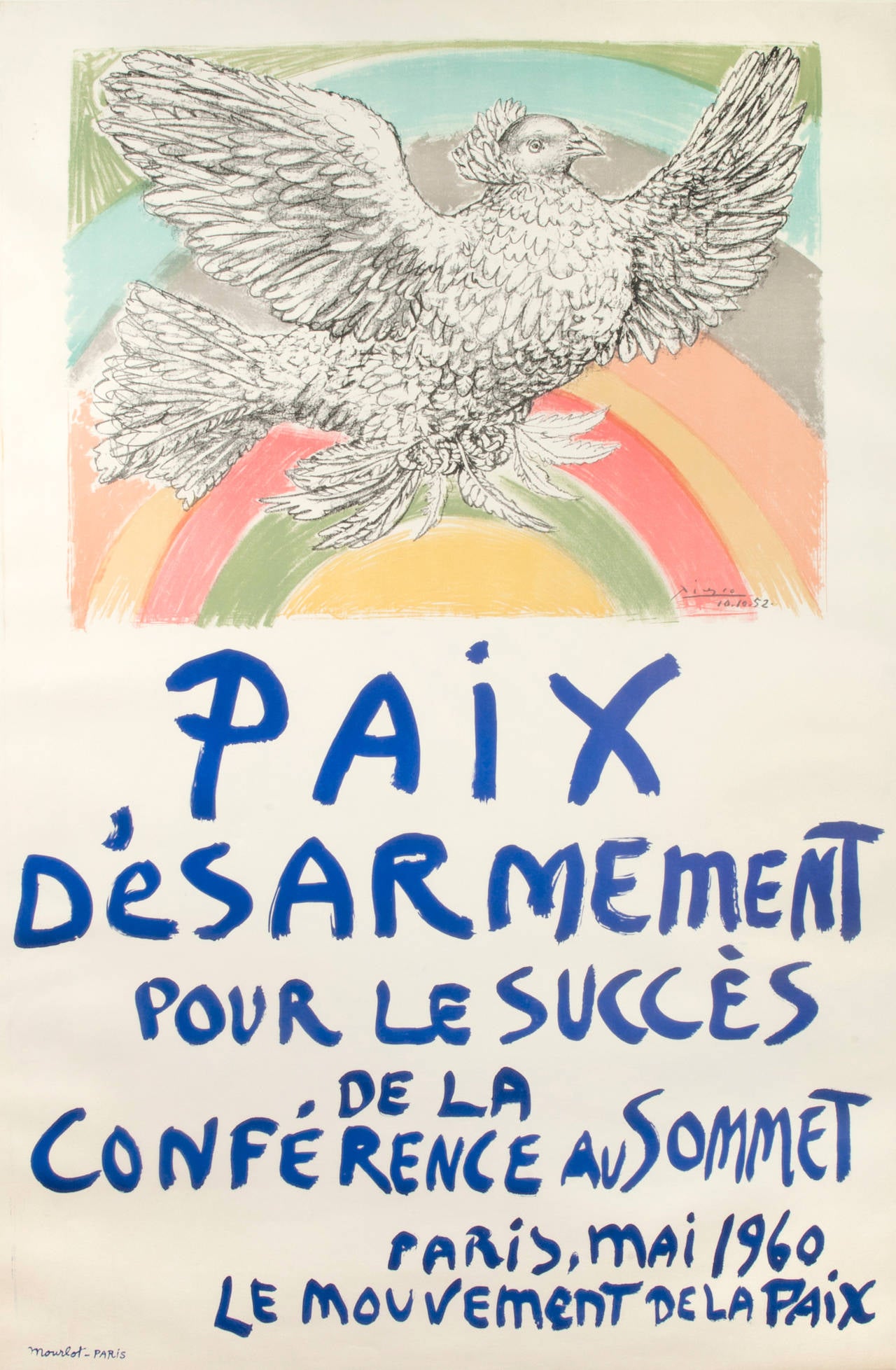 Pablo Picasso Animal Print - Flying Dove with Rainbow (La Colombe Volante a l’Arc-en-Ciel)