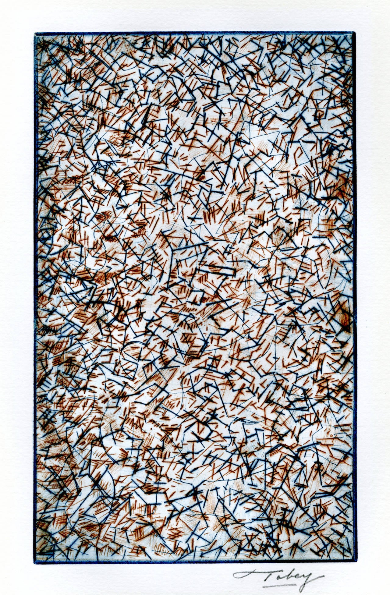 Mark Tobey Abstract Print - Pensees Germinales (Germinal Thoughts)