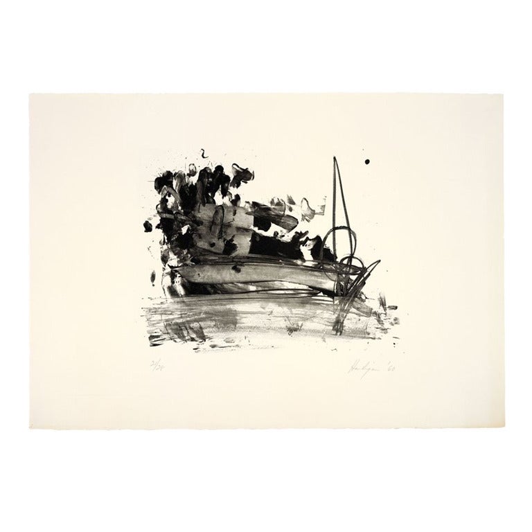 The Hero Leaves His Ship, I-IV - White Abstract Print by Grace Hartigan