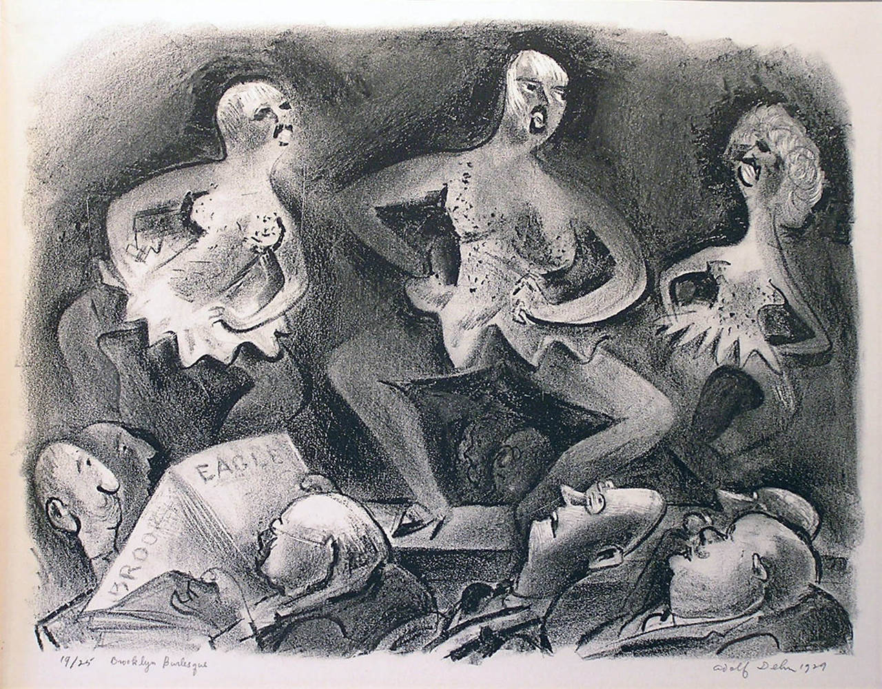 Adolf Arthur Dehn Figurative Print - Brooklyn Burlesque