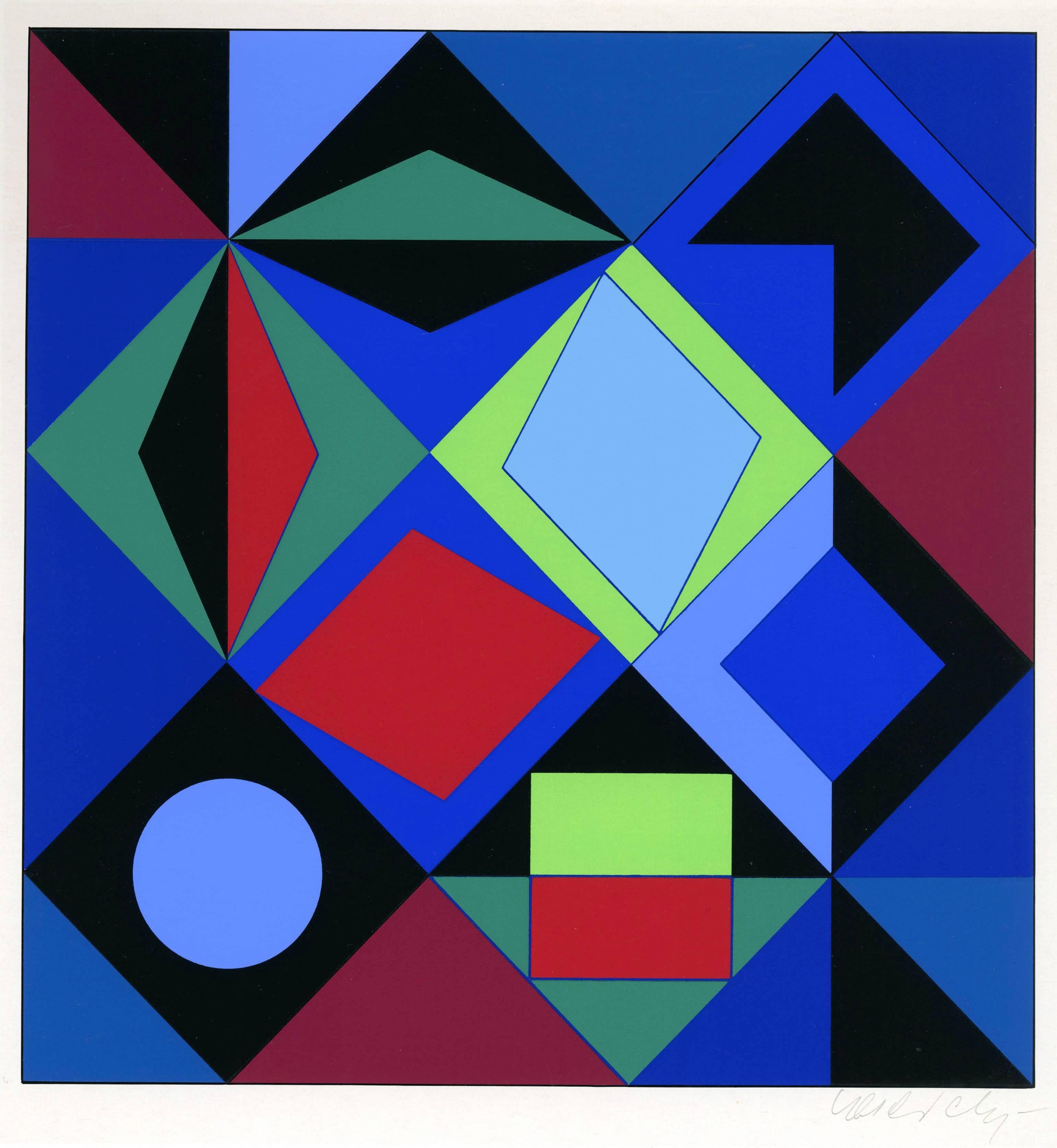 Victor Vasarely Abstract Print - Sikra-MC