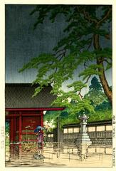 Spring Rain at the Gokoku Temple