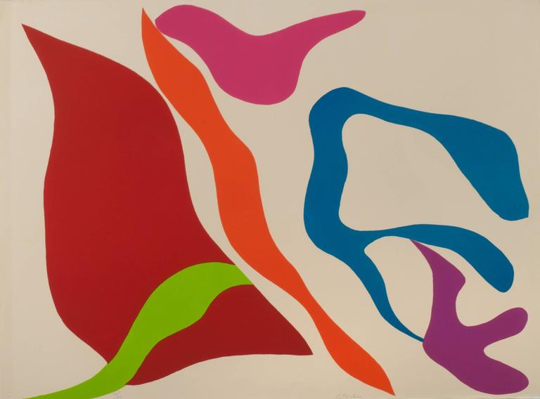 Ray Parker Abstract Print - Abstraction (Red)