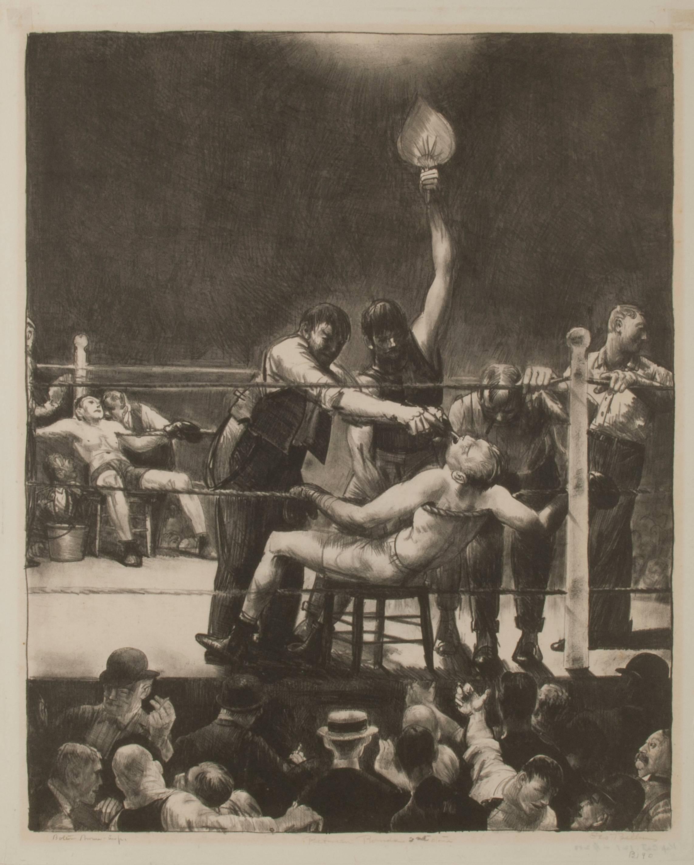 George Wesley Bellows Figurative Print - Between Rounds, Small, Second Stone