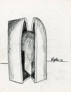 Preliminary drawing for the sculpture Catacombs