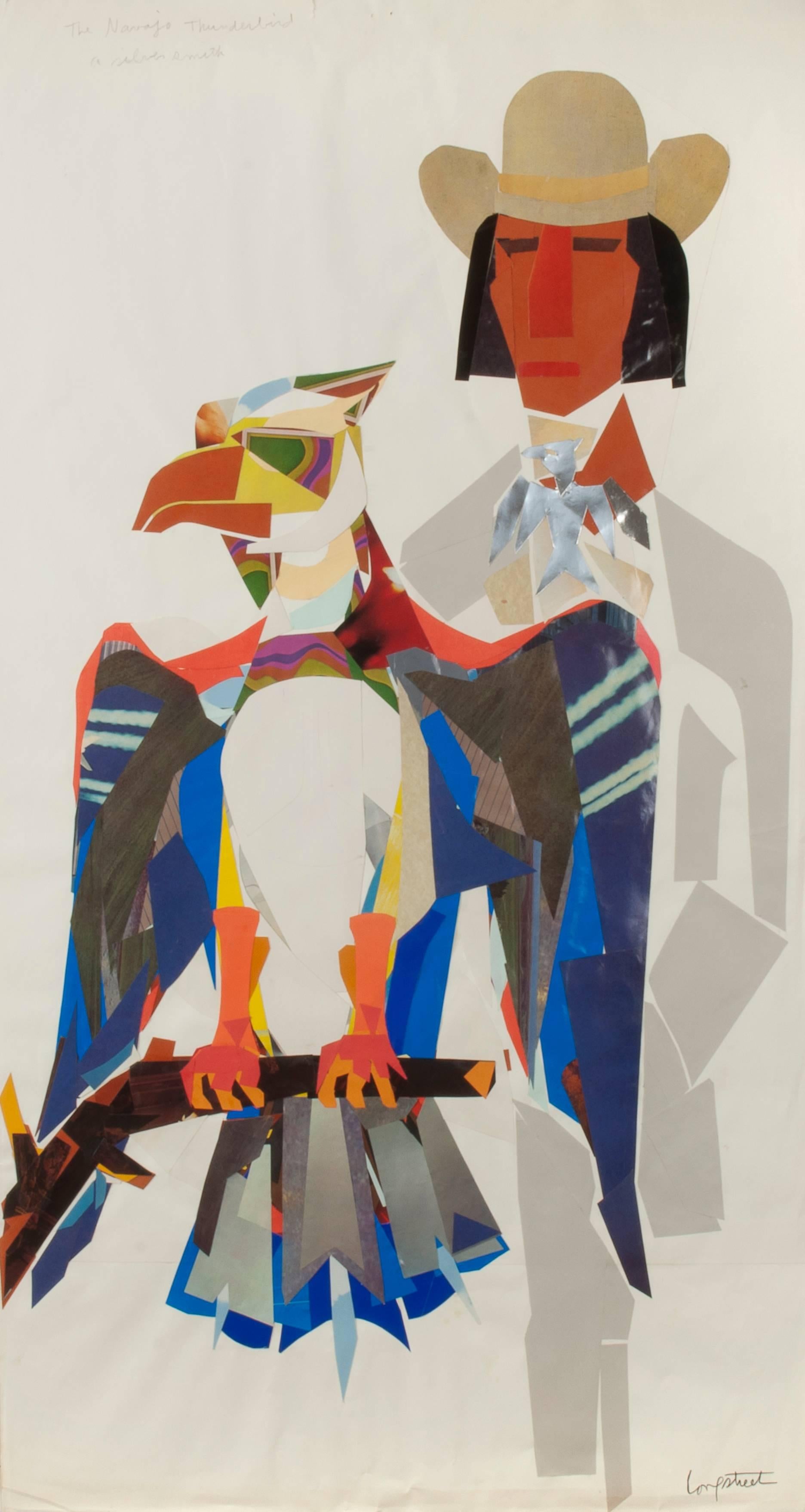 Navajo Thunderbird Silversmith - Mixed Media Art by Stephen Longstreet