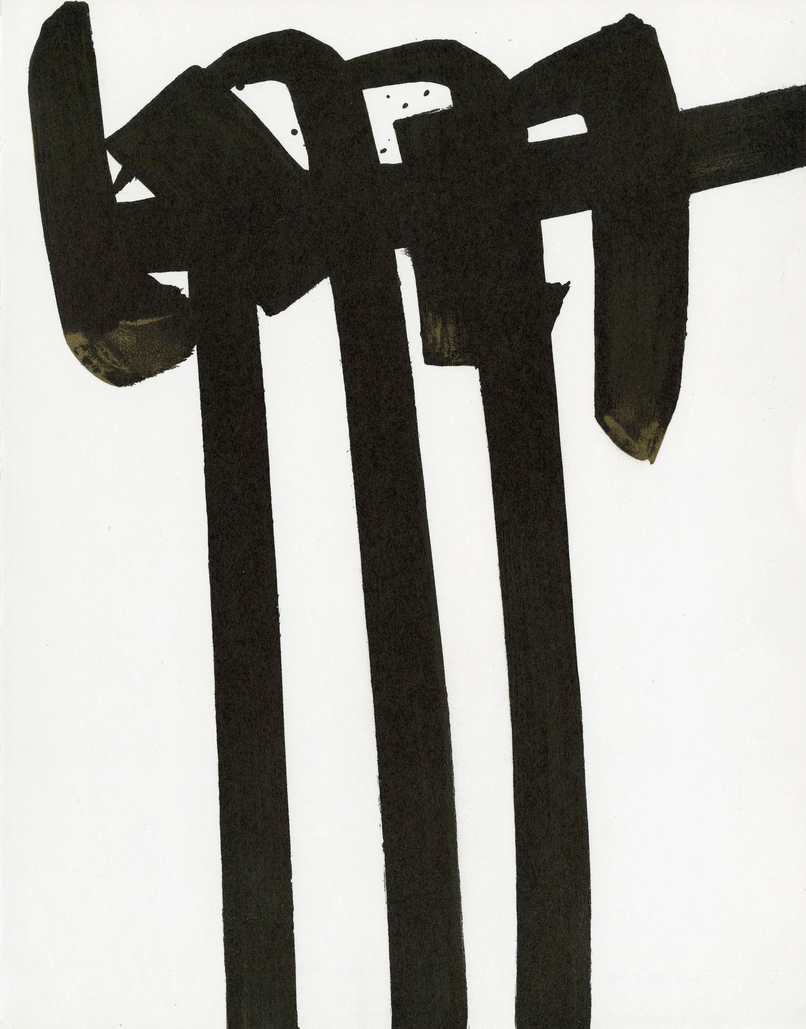 Pierre Soulages Abstract Print - "Illustration Siecles No. 34" 1970