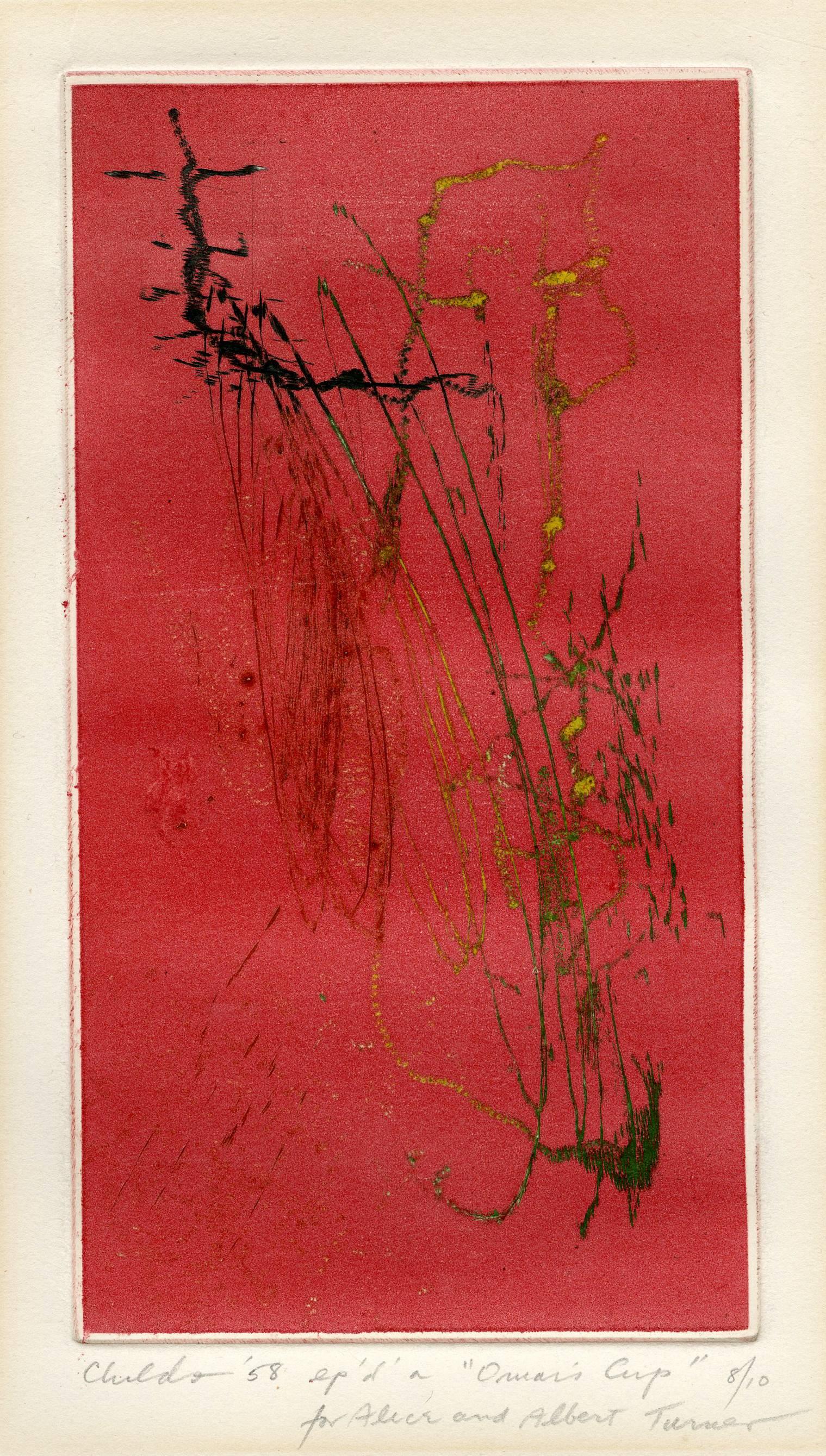 Bernard Childs Abstract Print – Omar Omar's-Tasche