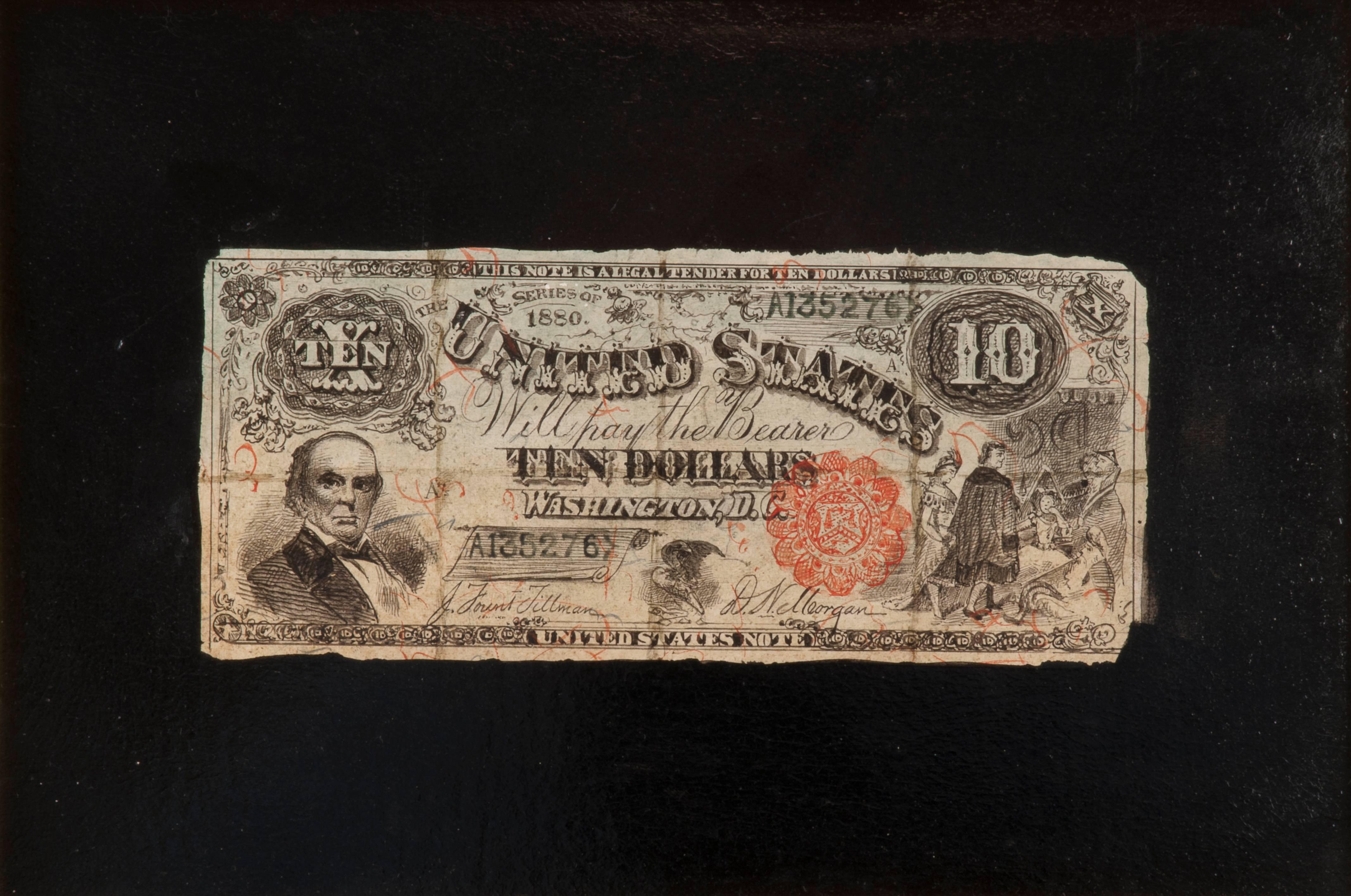 Nicholas Alden Brooks Still-Life Painting - Ten Dollar Bill with Red Treasury Seal