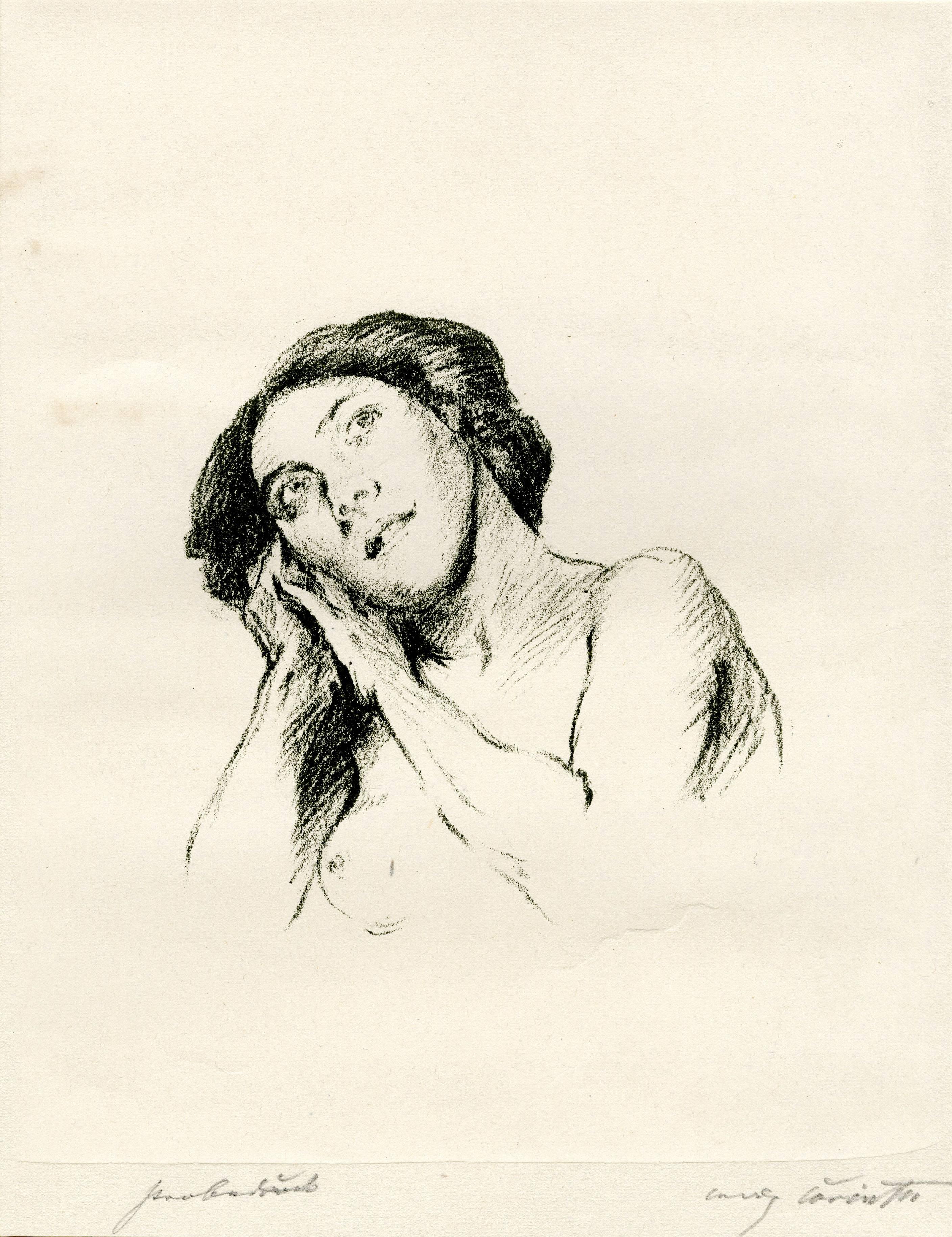 Lovis Corinth Portrait Print - Weiblicher Akt, Brustbild (Female Nude)