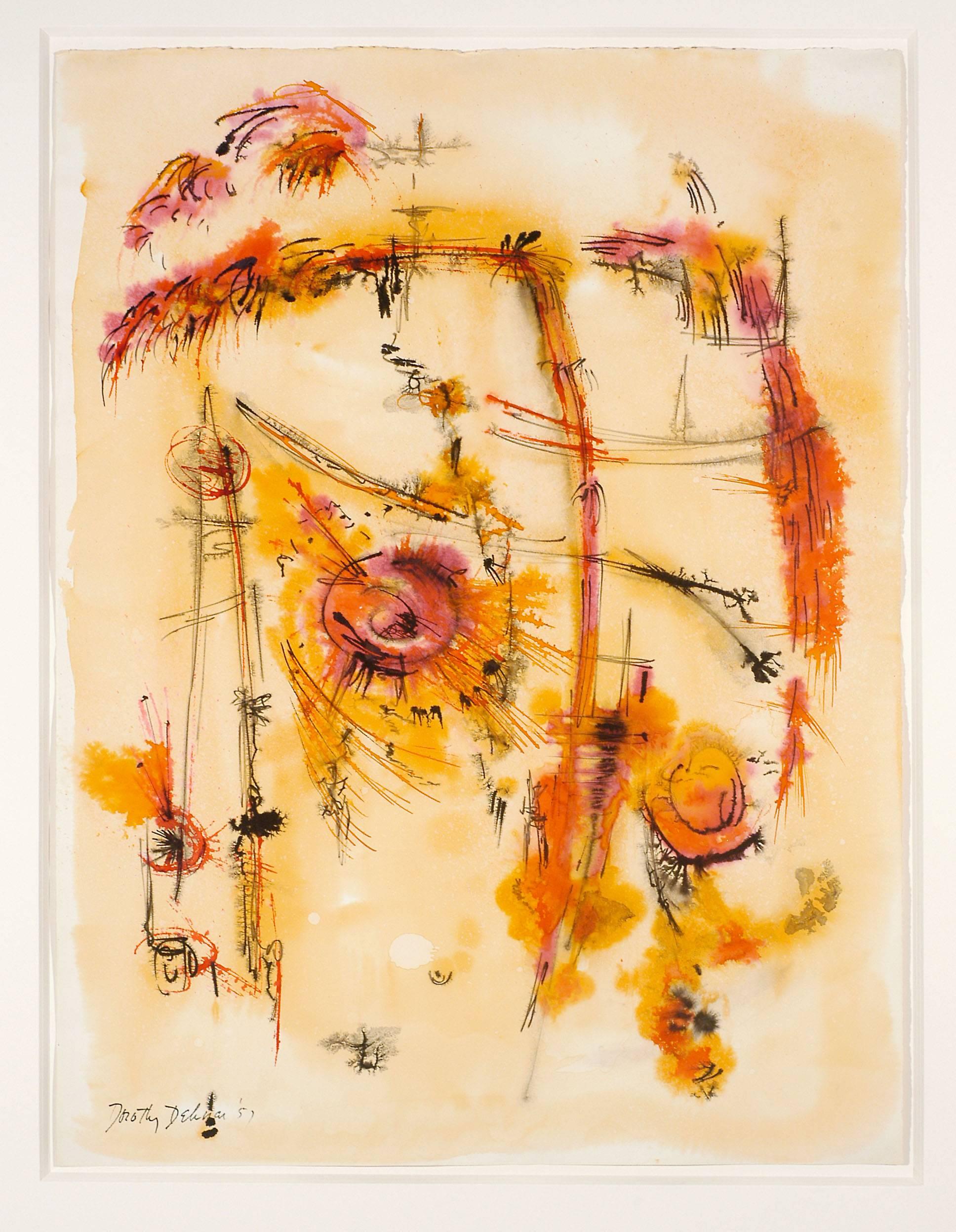 Dorothy Dehner Abstract Drawing - Osmos