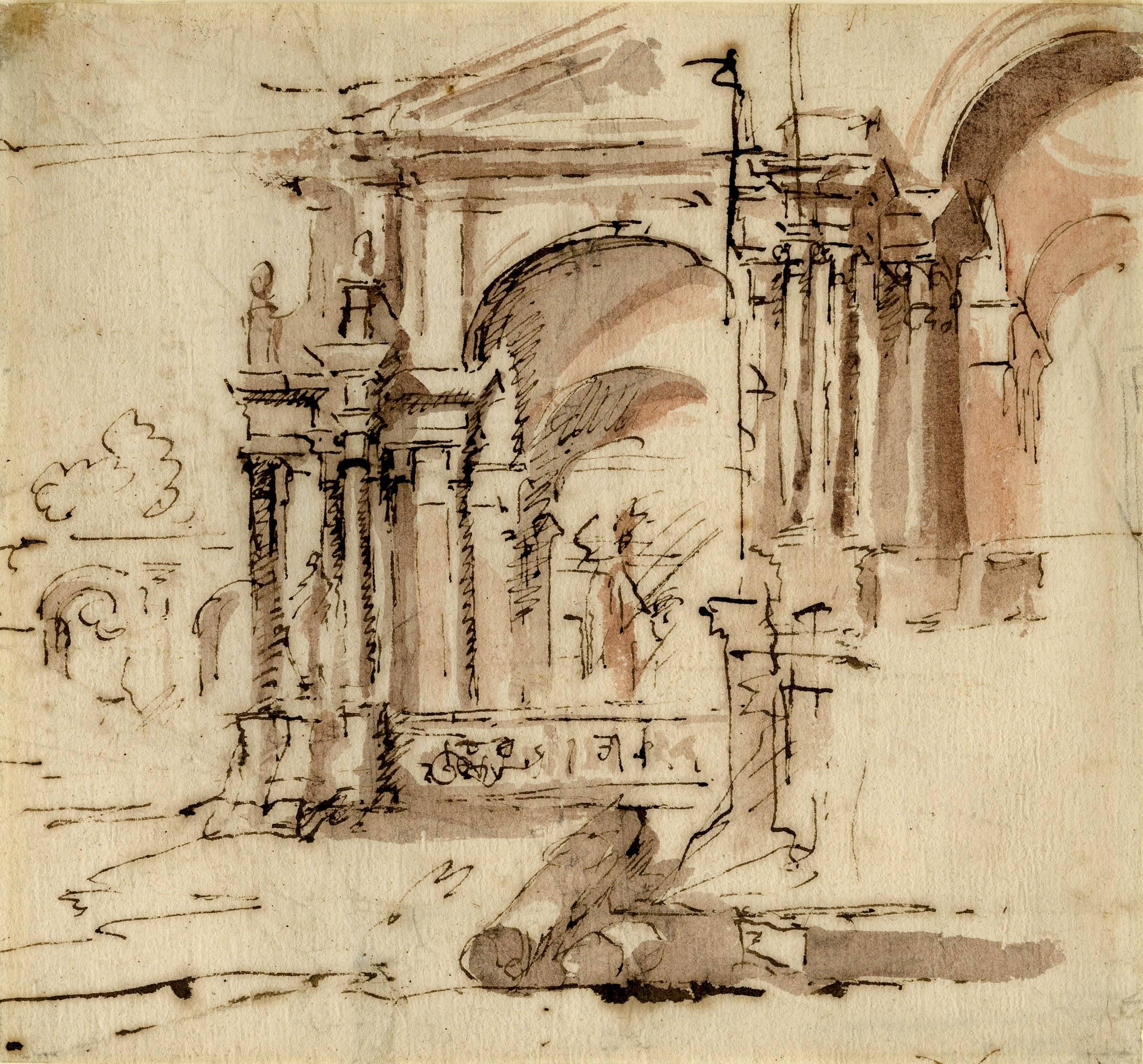 Francesco Guardi Interior Art - Architectural Sketch