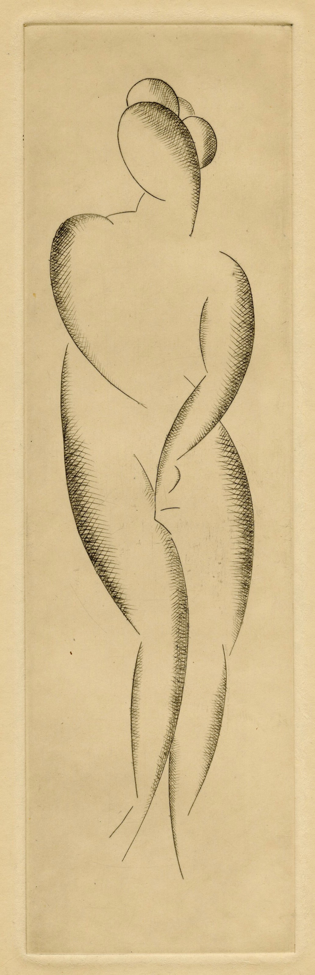 Elie Nadelman Nude Print - Standing Female Figure - Standing Female Nude (Harvard)
