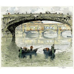 Ponte Santa Trinita with the Ponte Vecchio seen under bridge, Florence 6
