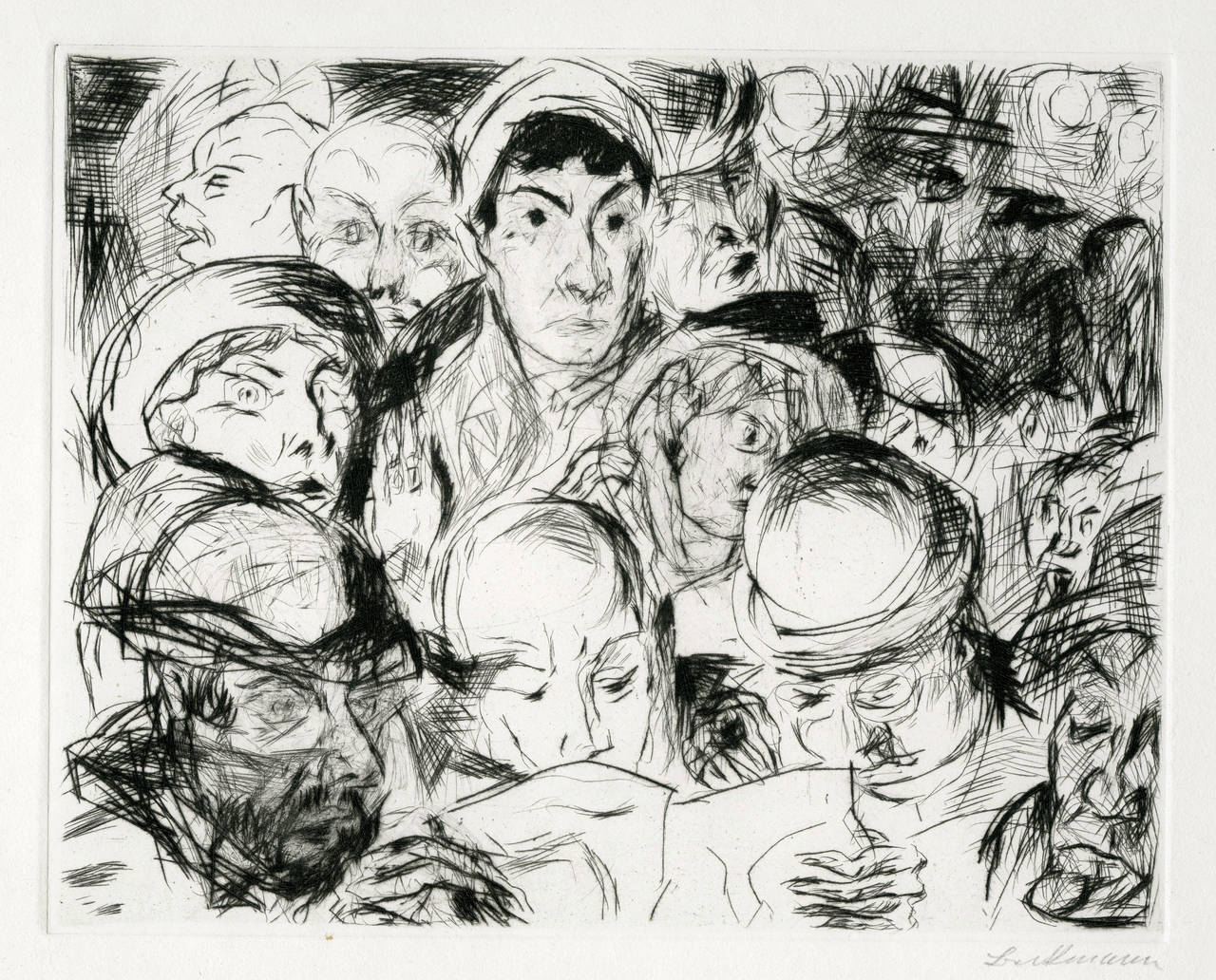 Max Beckmann Figurative Print - Der Kriegssausbruch (Declaration of War)