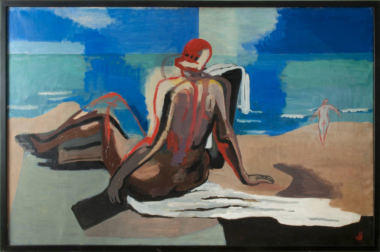 Karl Kluth Nude Painting - Ankunft am Meer (Arrival at Sea)