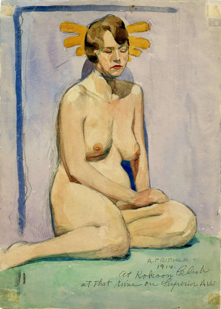 Seated Nude Model - Art by August F. Biehle