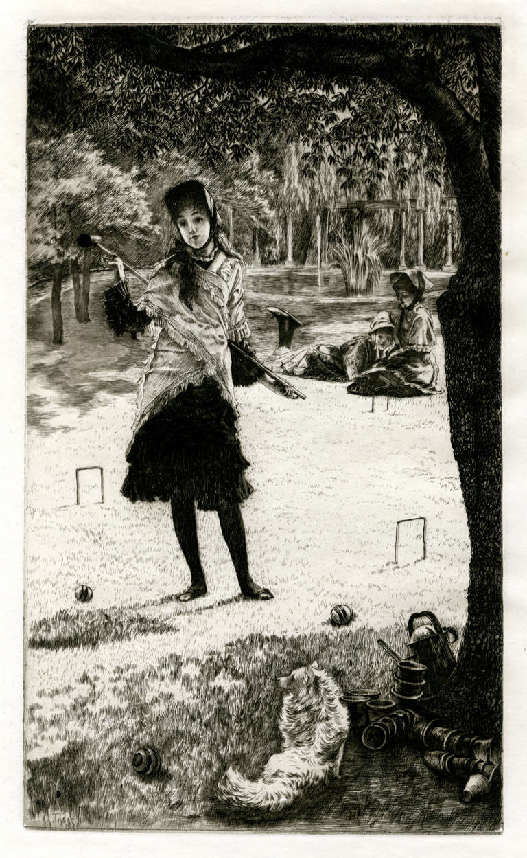 James Jacques Joseph Tissot Figurative Print - Le Croquet