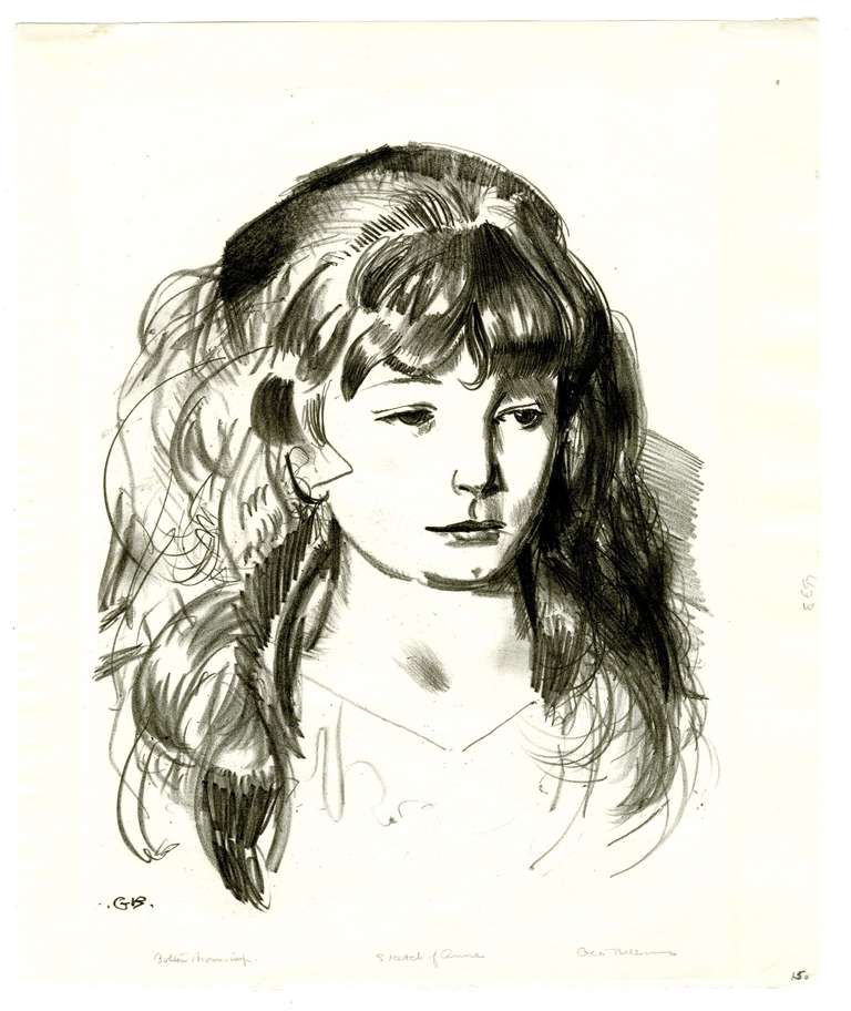 George Wesley Bellows Portrait Print - Sketch of Anne