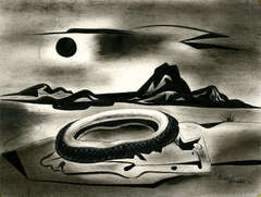 Surrealist Landscape with Black Sun