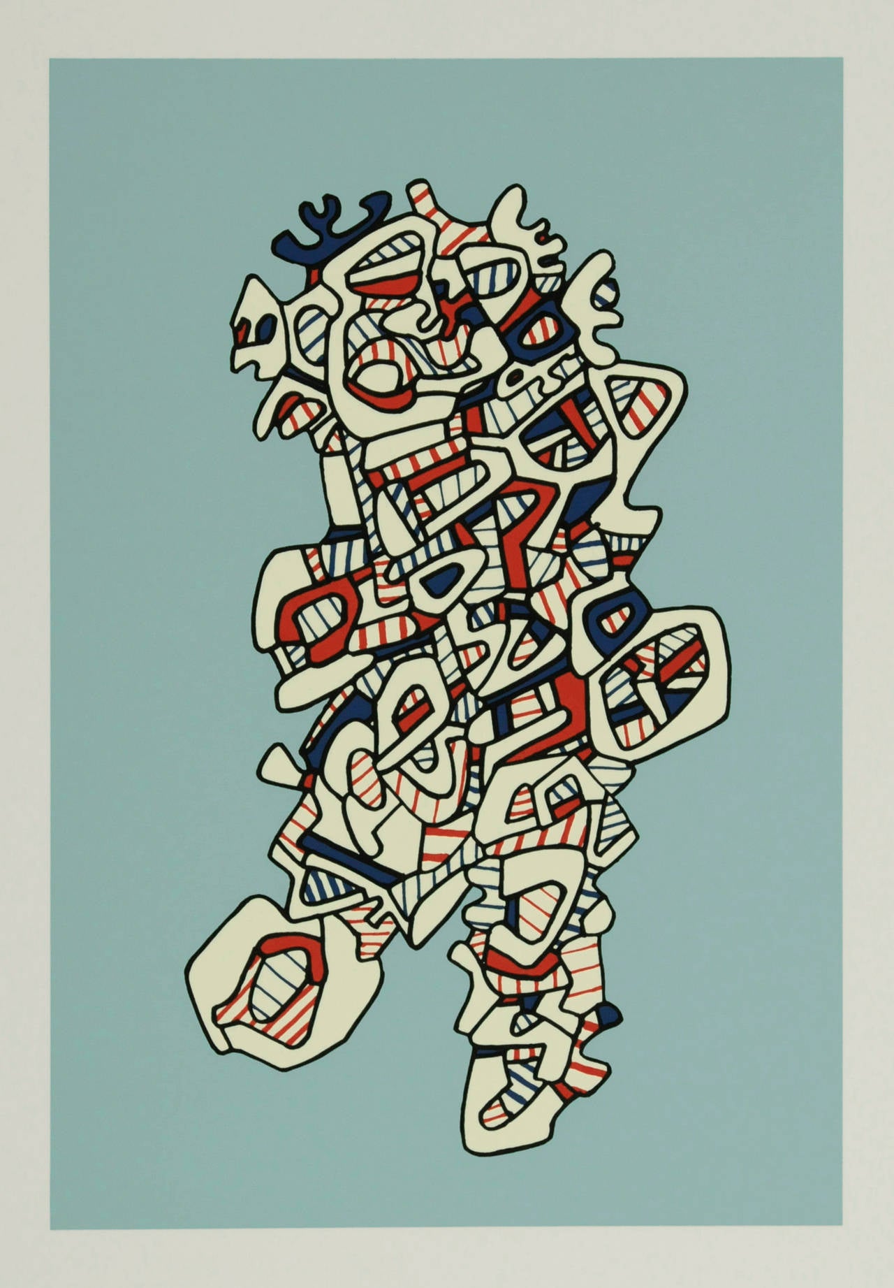 Jean Dubuffet Abstract Print - Exaltador (Blue)