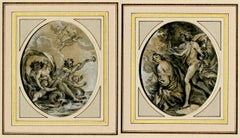 A pair of oval drawings for Ovid, Metamophoses