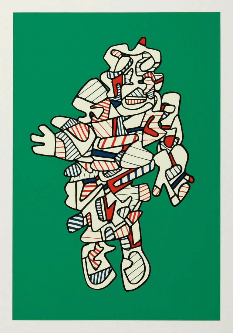 Jean Dubuffet Abstract Print - Protestator (Green)