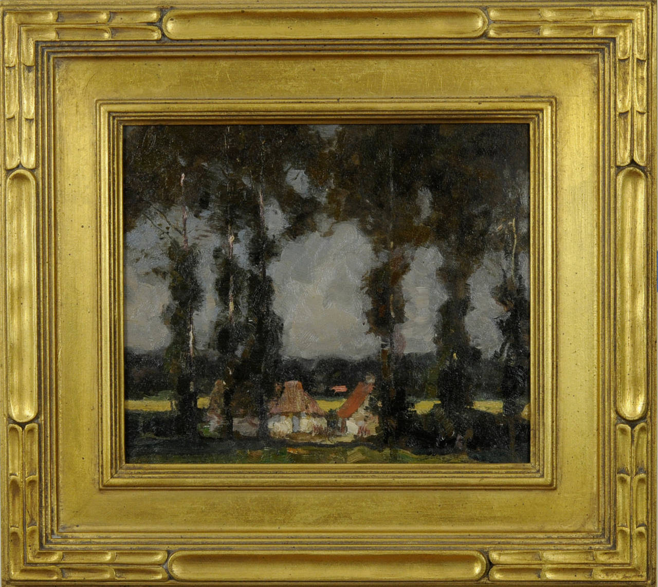 Poplars, Summer Landscape, South France - Painting by Karl Albert Buehr