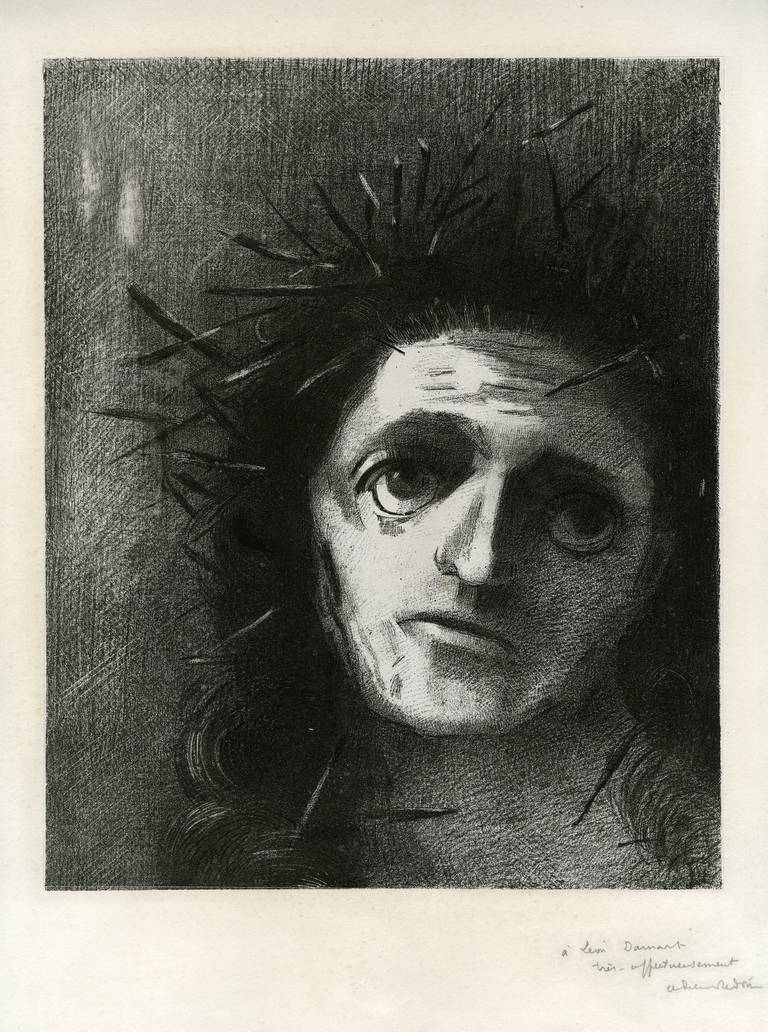 Odilon Redon Portrait Print - Christ