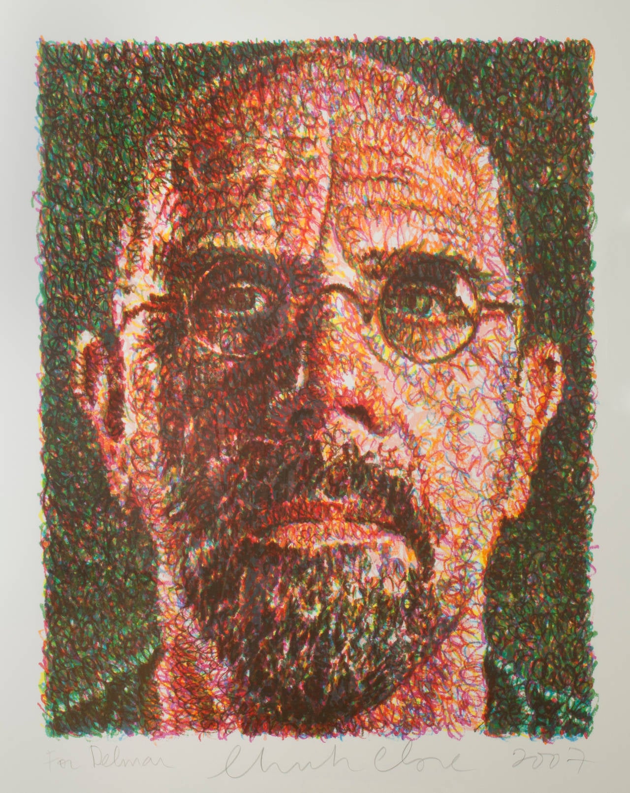 Chuck Close Portrait Print - Self Portrait