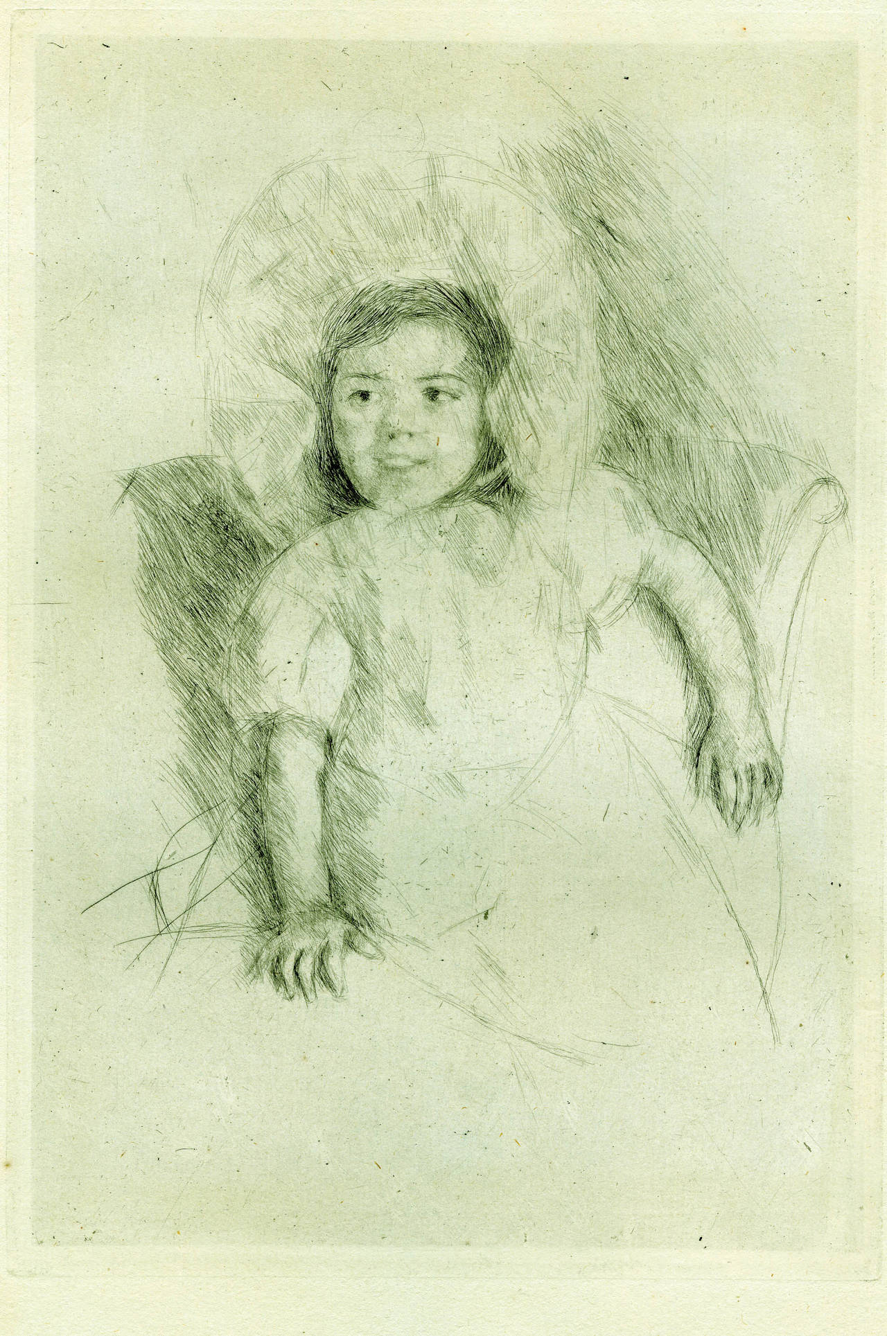 Mary Cassatt Portrait Print - Margot Wearing a Bonnet (No. 3)