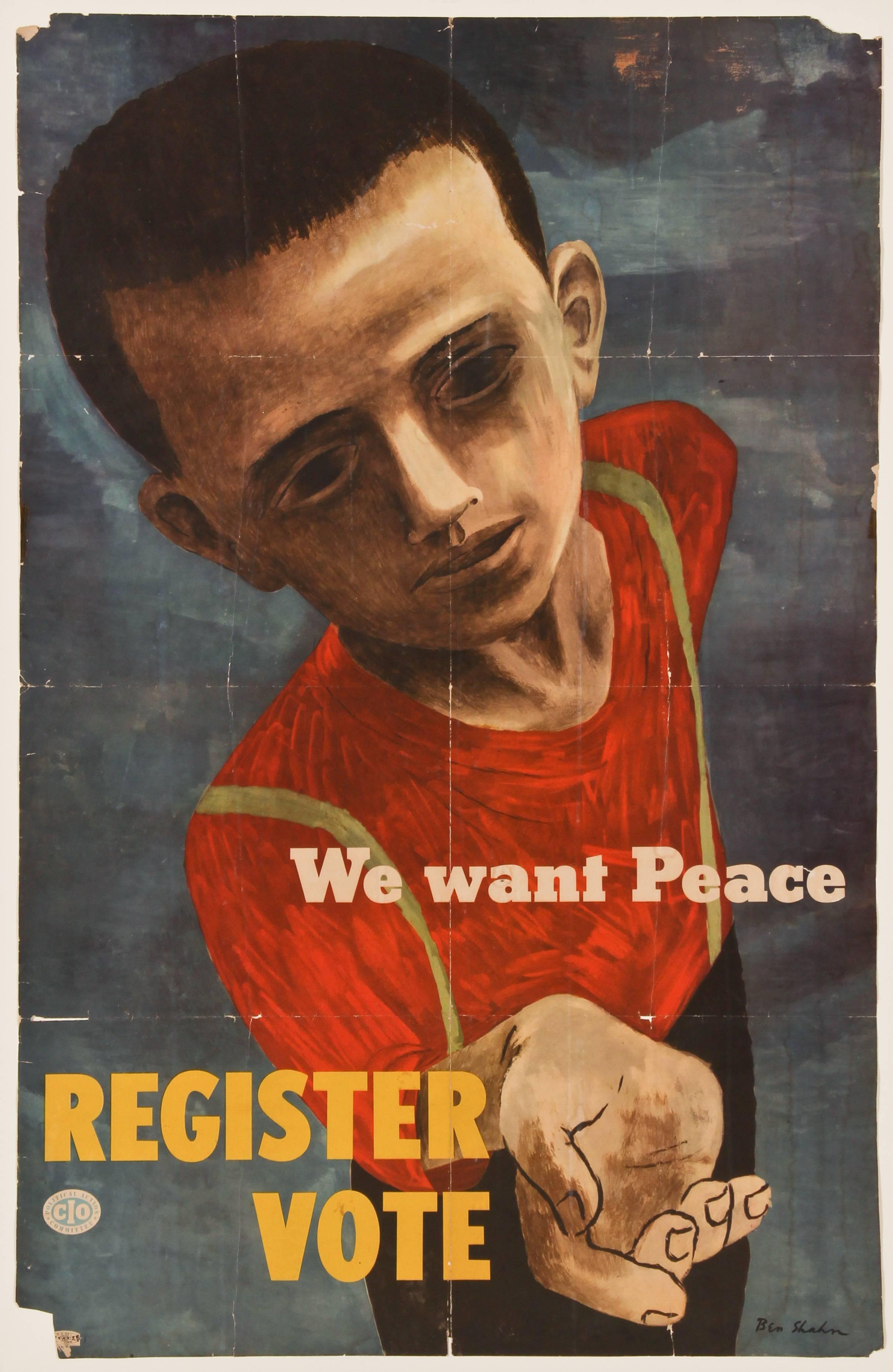 We want Peace, REGISTER…VOTE - Print by Ben Shahn