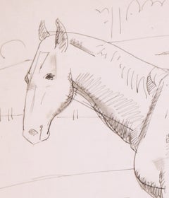 Modernista estadounidense, Caballo, Escuela de Cleveland, década de 1930, del fondo del artista