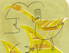 Surrealist, lithograph, Bird, Fish, Victor Brauner, 1960's