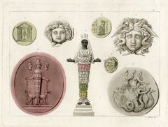 Greek Antiquities, coins, sculpture, Medusa, Gallo Gallina, 1820's