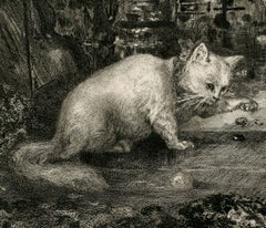 After Gustace Moureau, pre Surrealist, French School, 1880's, Cat, Monkey