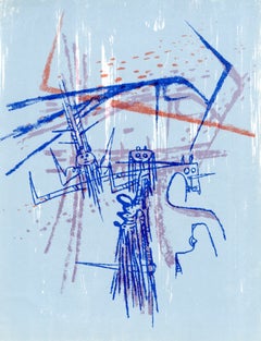 Cuban, Surrealist, lithograph, Paris School, XXe Siecle, 1963, Wilfredo Lam
