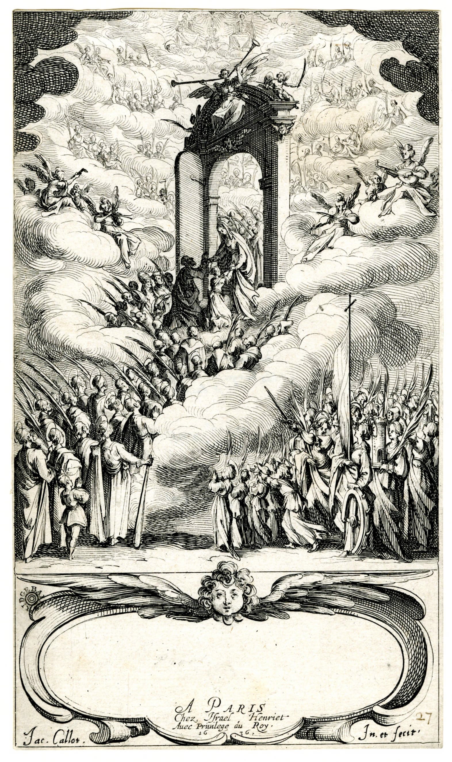 Maîtres anciens, gravure, saints, Jacques Callot, marques de collection de Lugt