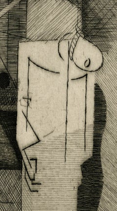 Cubist, Louis Marcoussis, Radierung, 1931, „Mort de Nerval“, Auflage 153