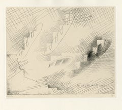 Marcoussis etching, Cubist, 1931, You, Me, and That White Rabbit